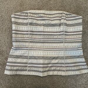 White House Black Market Cream Strapless Top